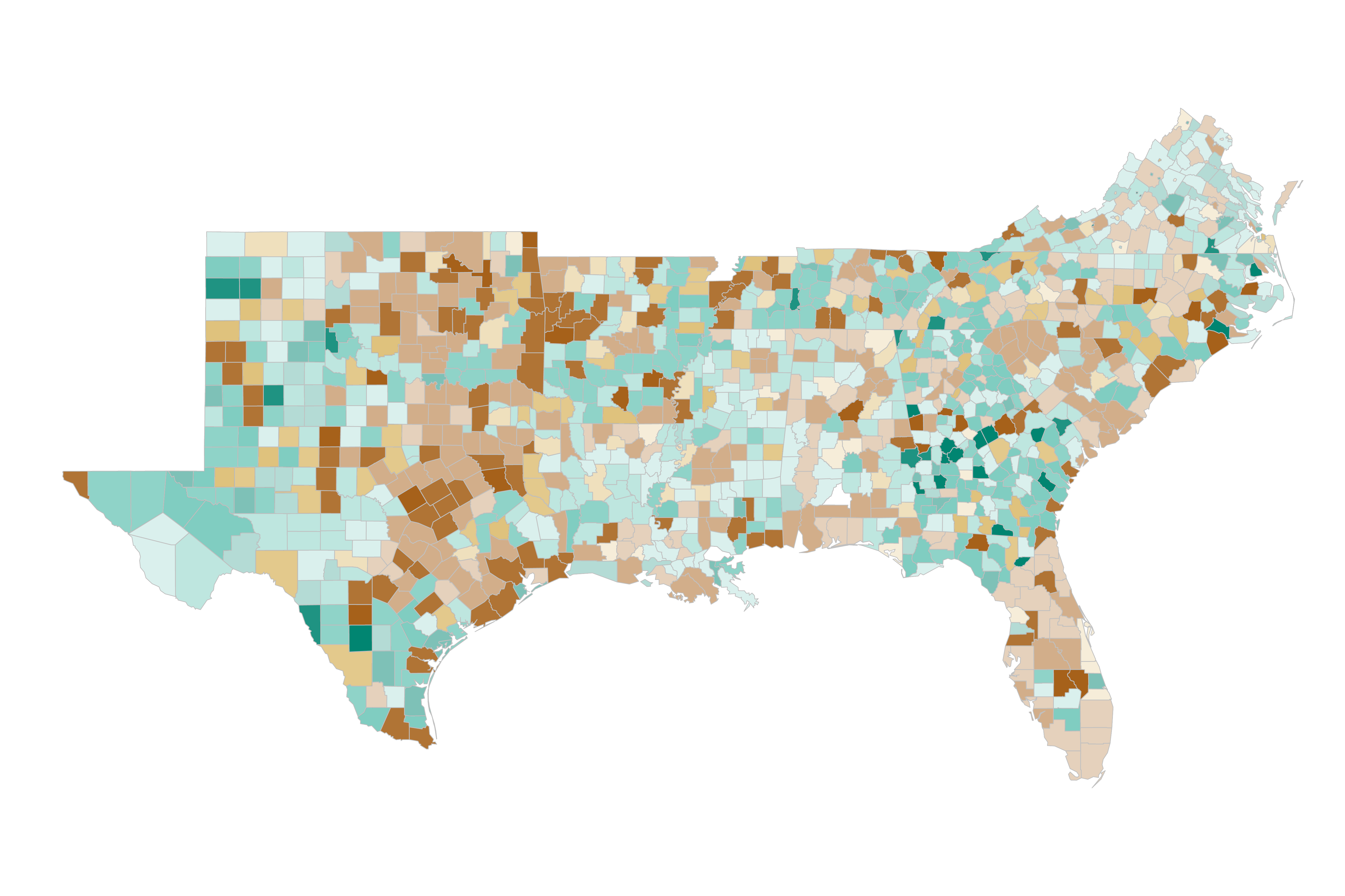 Southeastern United States News Desert Counties